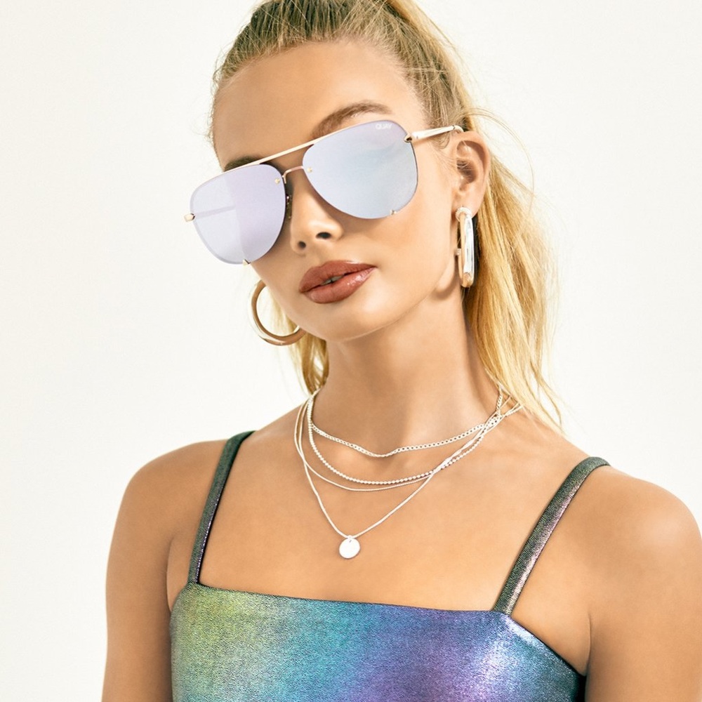 QUAY AUSTRALIA x DESI HIGH KEY RIMLESS AVIATORS